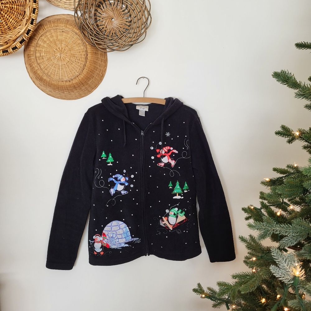 Vintage fleece embroidered sweater